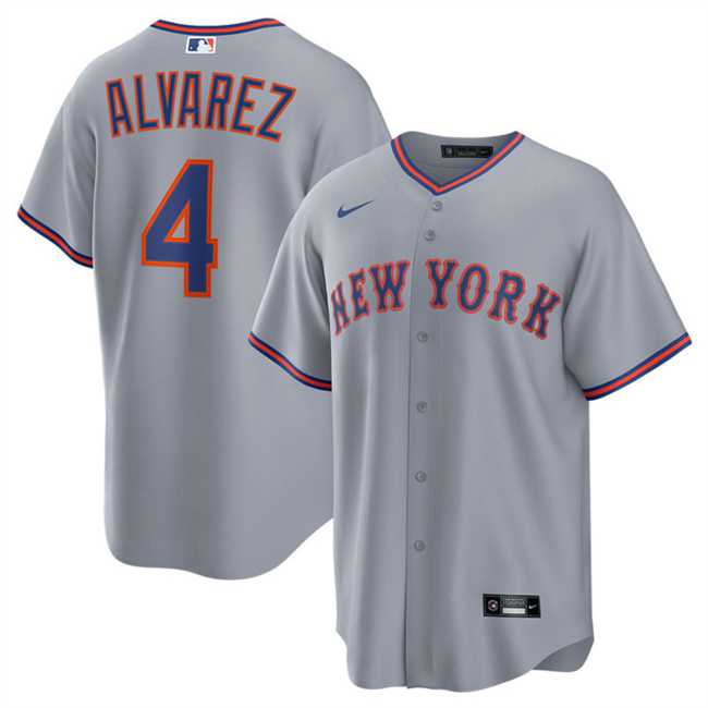 Mens New York Mets #4 Francisco Alvarez Gray 2025 Limited Stitched Jersey Dzhi->new york mets->MLB Jersey